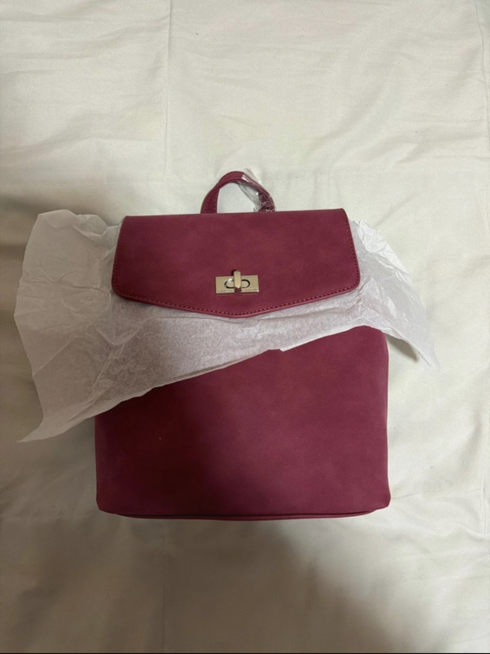 Everyday Burgundy Women’s Backpack - Sleek Turn-Lock Design